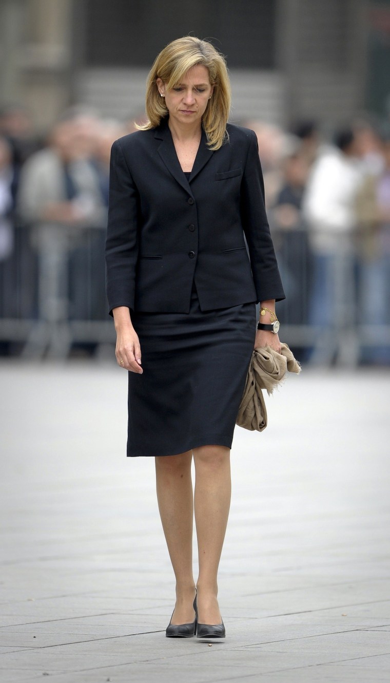 Image: Spain's Princess Cristina, pictured here attending a funeral in 2010. 