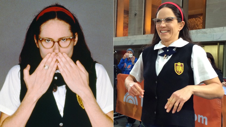 Molly Shannon and TODAY's Natalie Morales, both portraying Shannon's "SNL" charachter Mary Katherine Gallagher