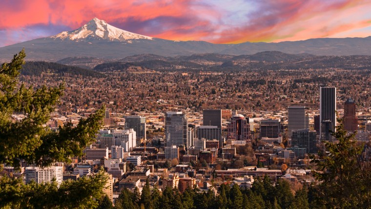 City skyline of Portland, Oregon