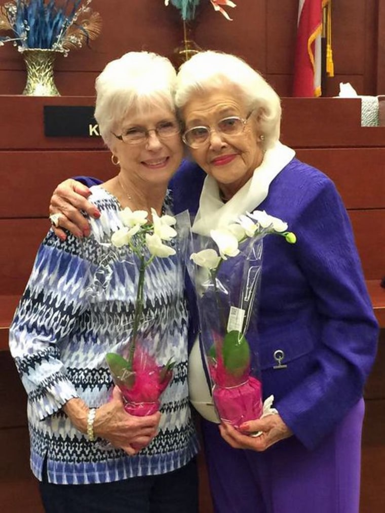 Muriel Clayton and Mary Smith on adoption day in Dallas