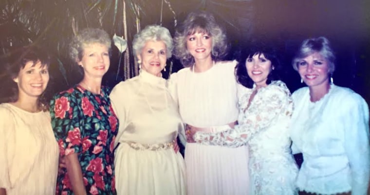 Muriel Clayton (third from left) with her five daughters