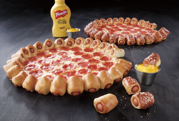 Pizza Hut's hot dog crust pizza