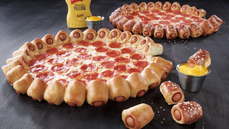 Pizza Hut's hot dog crust pizza