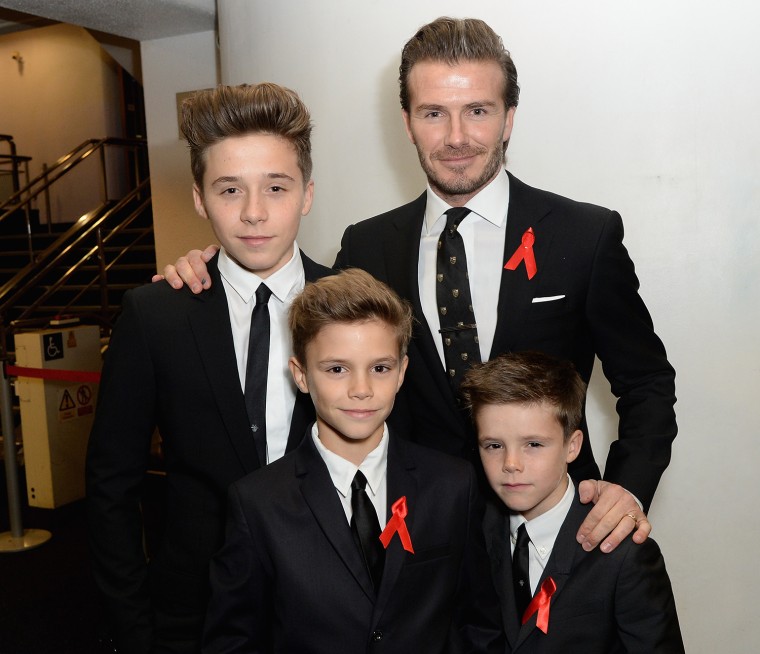 David Beckham, Brooklyn Beckham, Romeo Beckham and Cruz Beckham