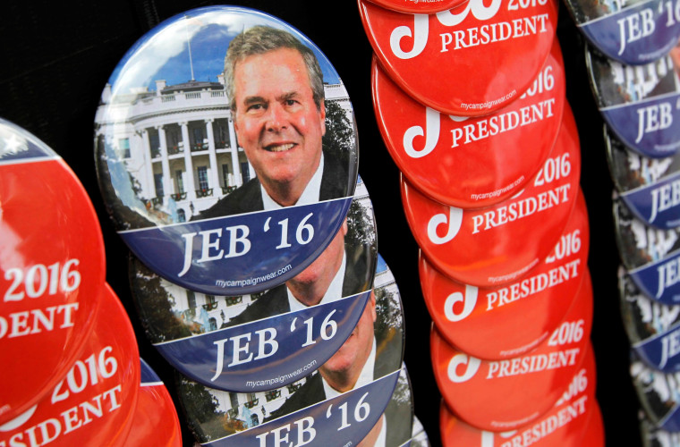 Image: Campaign buttons for former Florida Governor Bush