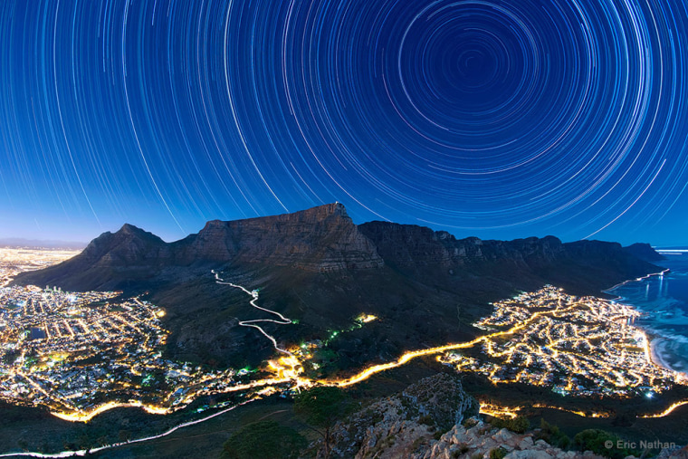 Image: Star Trails Above Table Mountain