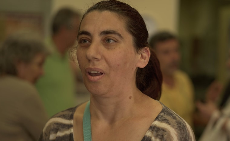 Image: Fotini Hapsa, an unemployed single mother, believes Greece should stay in the Euro currency zone.