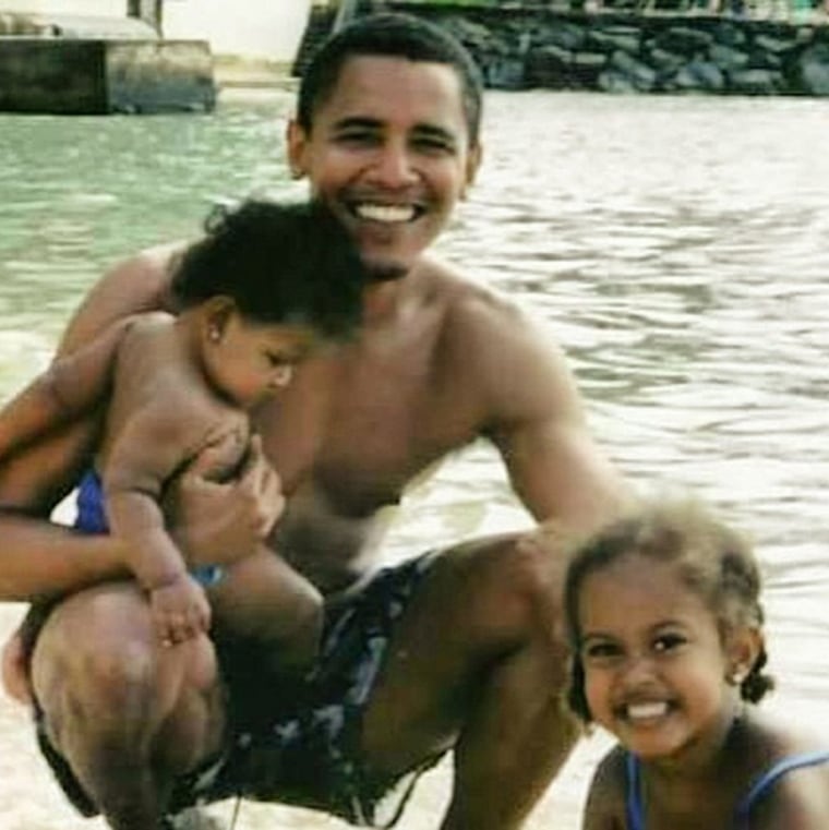 Image: Michelle Obama posted this photo of Barack Obama with his daughters to Instagram on June 21, 2015 for Father's Day.