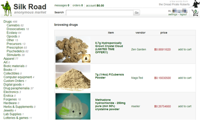 IMAGE: Silk Road home page