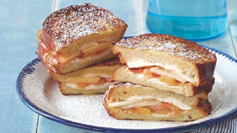 Nectarine and Cream Cheese French Toast Sandwiches