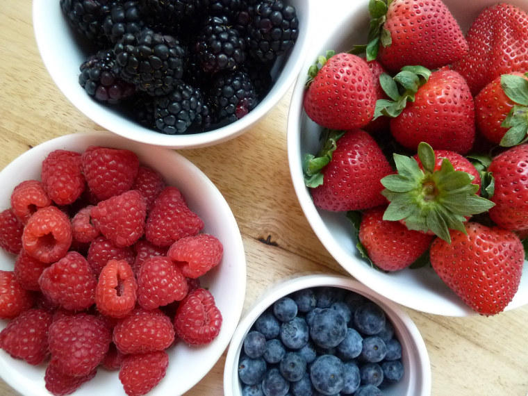 Fresh berries: strawberries, blueberries, raspberries and blackberries
