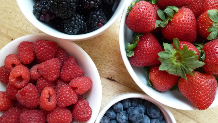Fresh berries: strawberries, blueberries, raspberries and blackberries