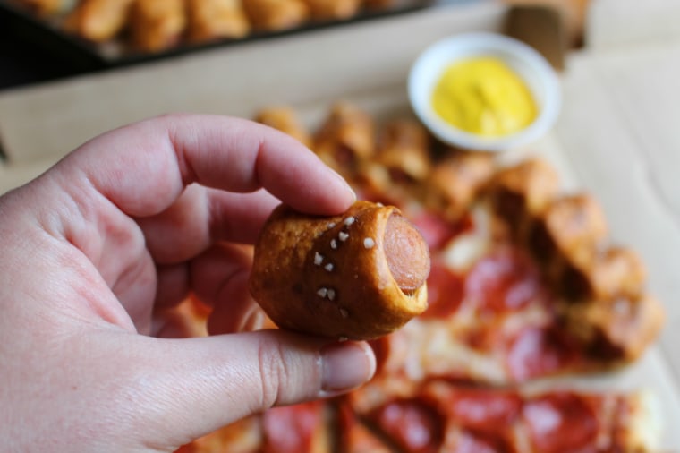 Pizza Hut's hot dog crust pizza