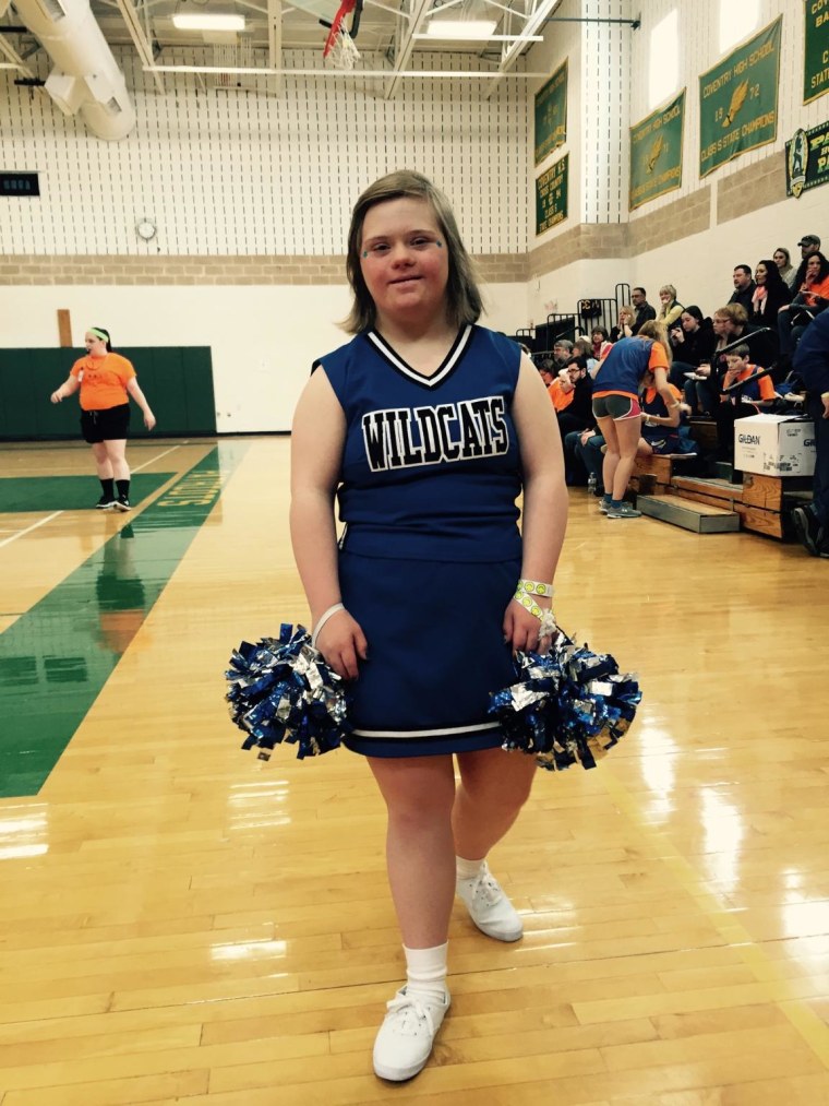 Katie Dorman's hobbies include cheerleading at Suffield High School, where students have made her feel at home, according to her mother, Pam Dorman.