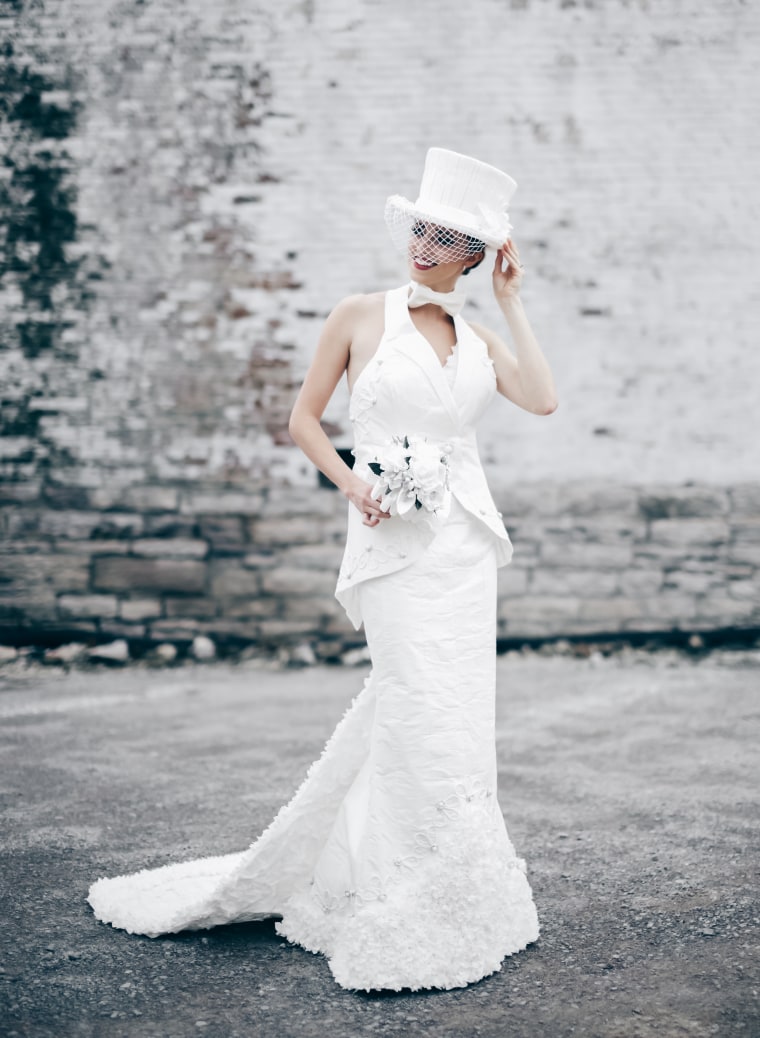 These gorgeous wedding dresses are made from toilet paper