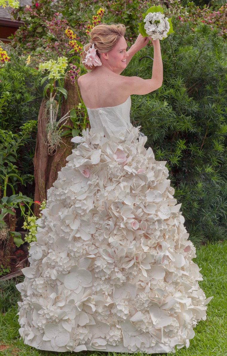 These gorgeous wedding dresses are made from toilet paper