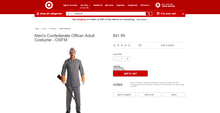 A screengrab from Target's website via CNBC.com