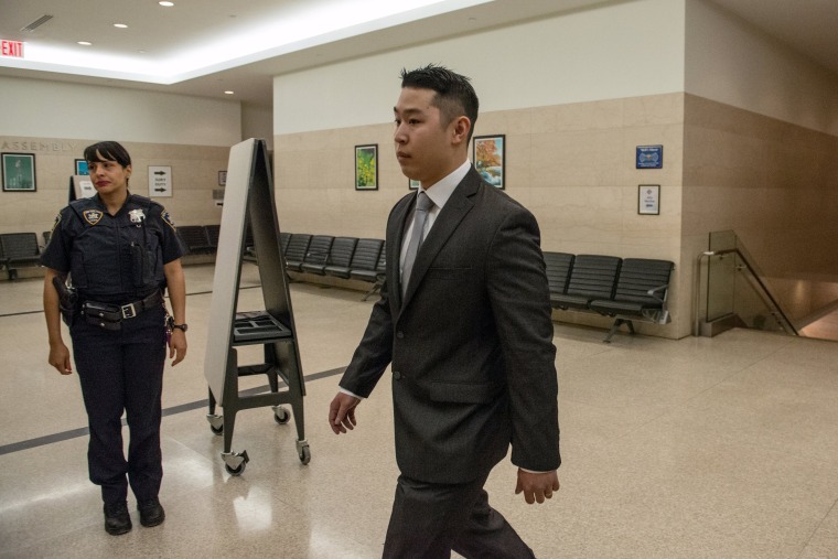 Image: New York City Police officer (NYPD) Peter Liang arrives at Brooklyn Supreme Court