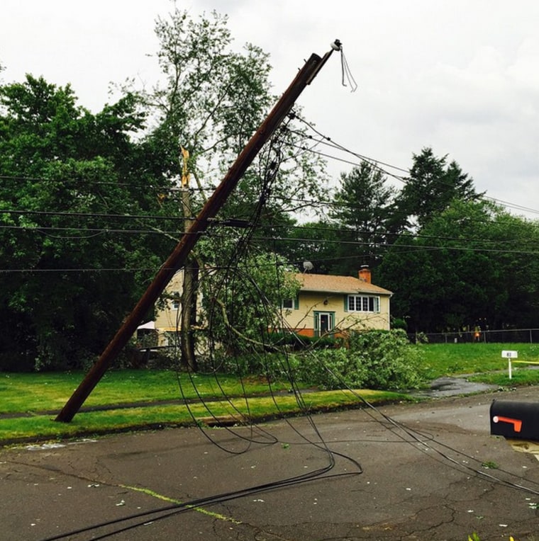 Image: Power lines damaged by weather in New Haven, Connecticut