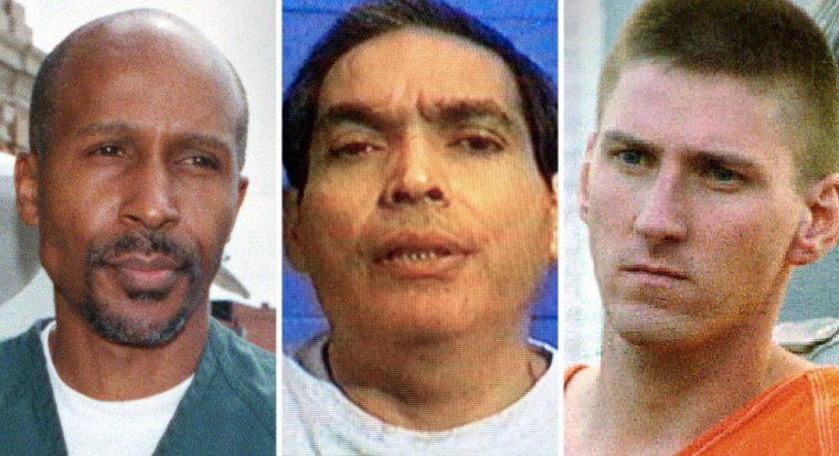 Louis Jones Jr., left, was executed at the federal penitentiary in Terre Haute, Indiana, in 2003. Juan Raul Garza, center, and Timothy McVeigh were executed at the penitentiary in 2001.