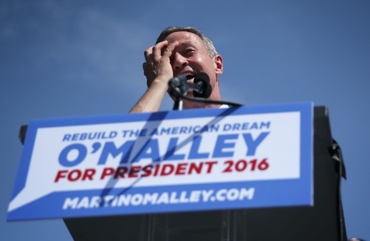 BALTIMORE, MD - MAY 30:  Former Maryland Gov. Martin O'Malley speaks during an event to announce his candidacy for a presidential campaign May 30, 2015 at Federal Hill Park in Baltimore, Maryland. O'Malley was the third Democrat, after former U.S. Secretary of State Hillary Clinton and Sen. Bernie Sanders (I-VT), to throw his hat in the ring for the Democratic nomination.  (Photo by Alex Wong/Getty Images)