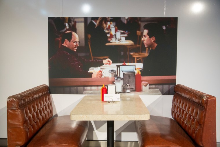 The diner table and booth from the original set of Seinfeld, season 8