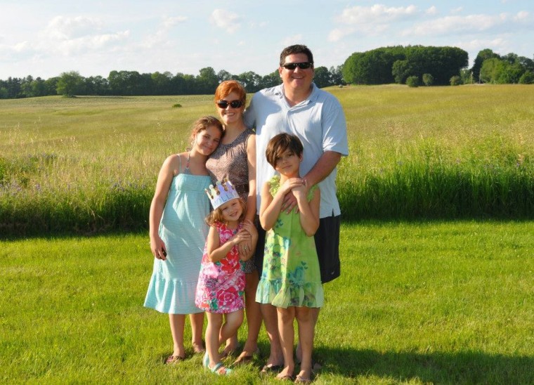 The Hegarty family in 2013: Christy and Boyd with Catie, 10; Lia, 7; and Molly, 4.
