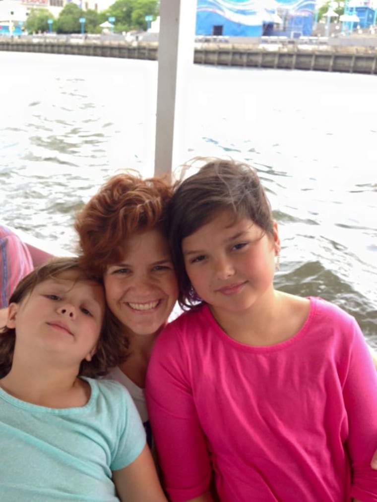 Christy Hegarty with Lia (right) and her sister, Molly, in 2015. 