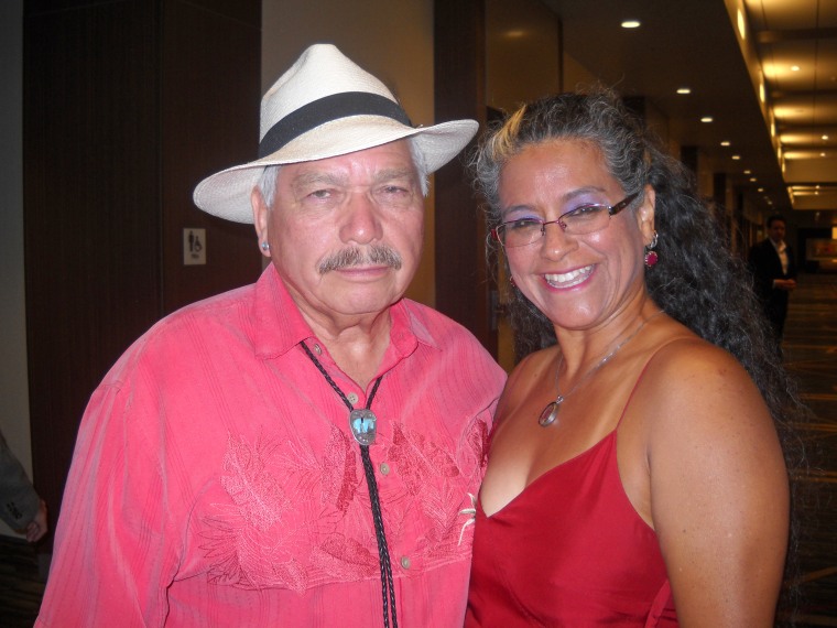 Authors Victor Villaseñor and Claudia Melendez pose at the 17th annual International Latino Book Awards in San Francisco on June 27.