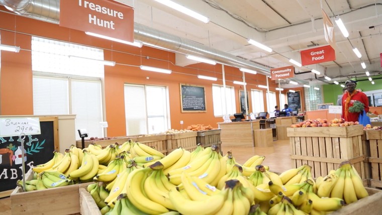 The Daily Table supermarket is a grocery store filled with expired and near-expired foods.