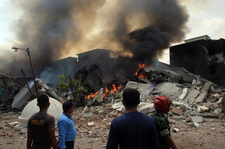 Image: Plane crash in Medan, Indonesia