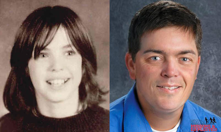 Scott Fandel pictured left at age 13 then an age progressed photo of what he may look like now from the National Center for Missing and Exploited Children.