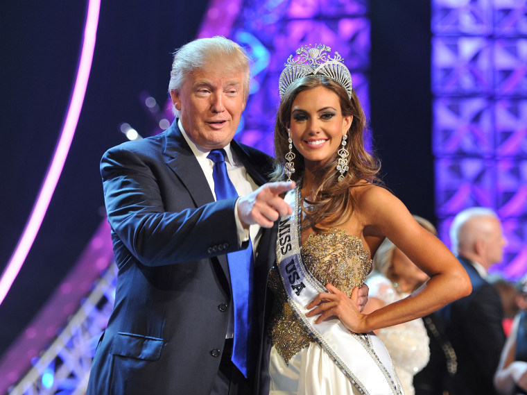 Image: Donald Trump, left, and Miss Connecticut USA Erin Brady pose onstage after Brady won the 2013 Miss USA pageant in Las Vegas