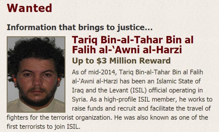 IMAGE: Tariq al-Harzi wanted poster