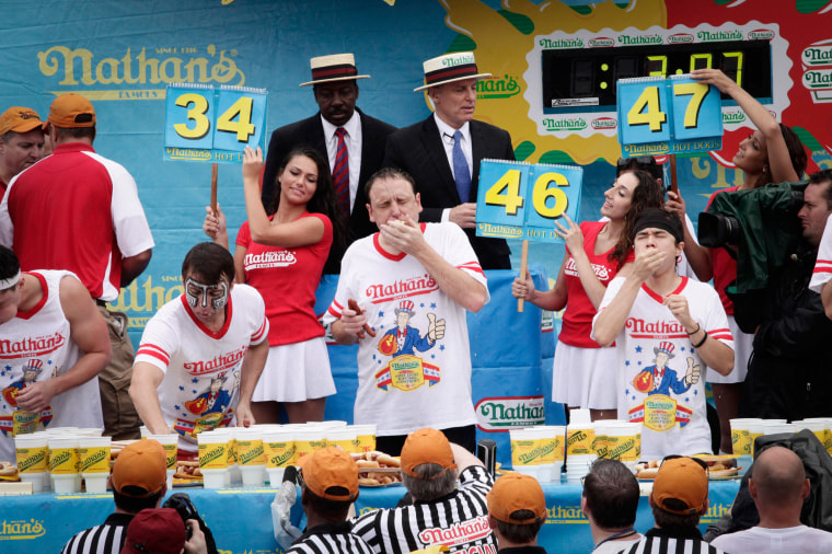 Image: Joey Chestnut wins the 98th annual 2014 Nathan's Famous Hot Dog Eating Contest at Coney Island on July 4, 2014