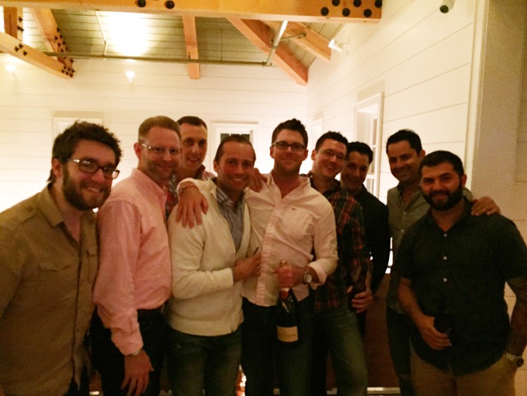 Adam Clemens celebrated his upcoming nuptials with co-workers at his "man shower."