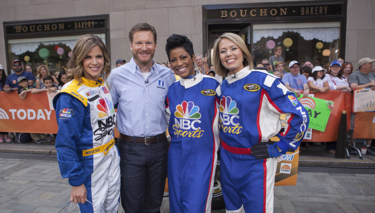 Dale Earnhardt and the TODAY Show anchors on the plaza.