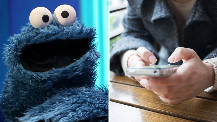 Cookie Monster and an iPhone
