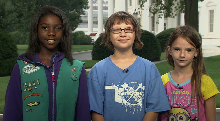 US President Obama and First Lady host Girls Scouts at White House Campout