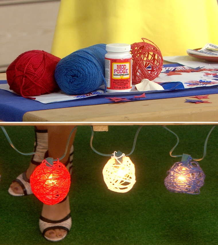 DIY string lights for 4th of July