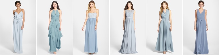 Different dresses, one length, one color scheme