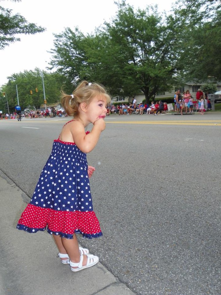 "Watching the parade in Hilliard, OH."