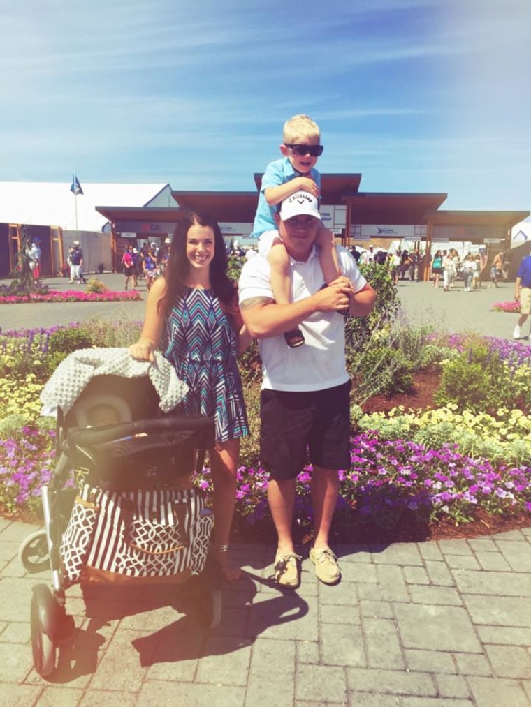 Freese and his family at the U.S. Open this year. His second son was born in March 2015.