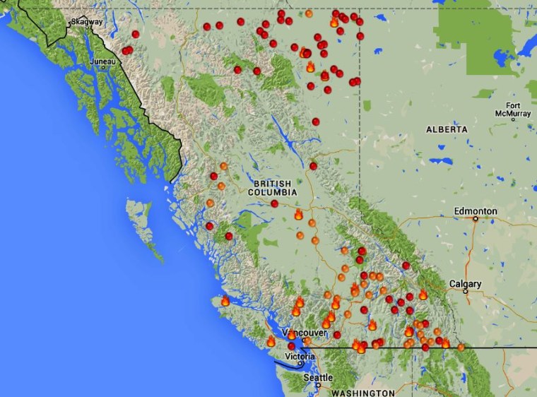 IMAGE: British Columbia wildfire map