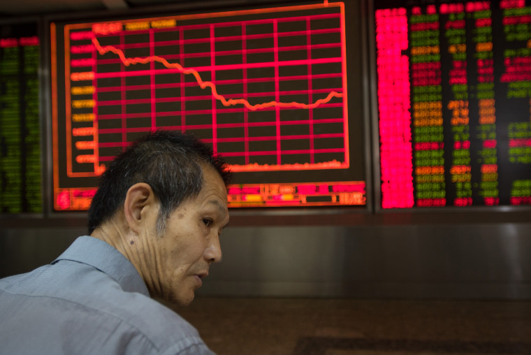 Image: Chart showing China's Shenzhen stock market index down