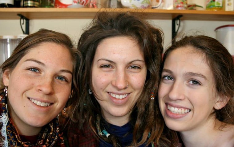 Image: Sisters Erin, 22, Megan, 25, and Kelsi Andrews-Sharer, 16, went camping in Teton National Park in Wyoming.