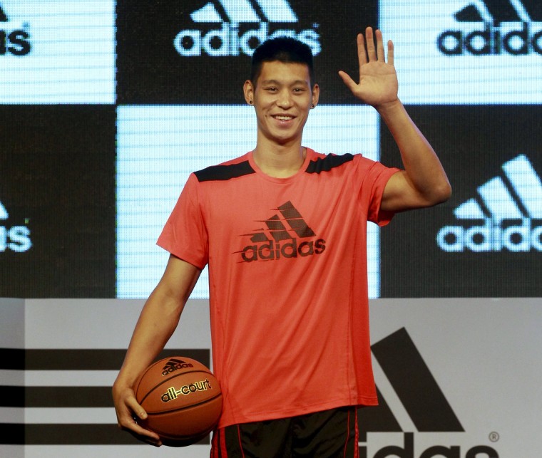 Image: NBA player Jeremy Lin of Los Angeles Lakers attends a promotional event as part of his Asia tour in Taipei, Taiwan