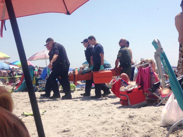 Image: A beach in Narragansett, Rhode Island, was evacuated around 12 p.m. Saturday
