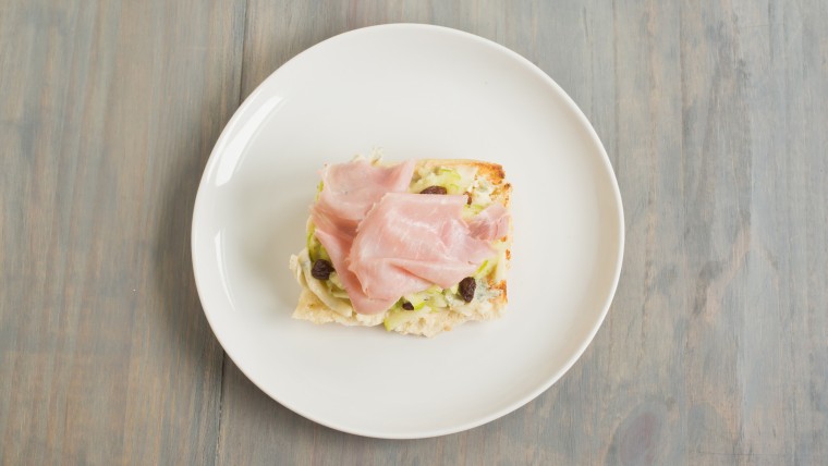 French ham and gorgonzola baguette