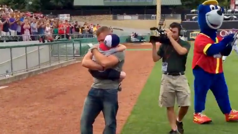 Sgt. Adam Dowell surprises his son